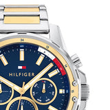 Tommy Hilfiger Mason Chronograph Blue Dial Two Tone Steel Strap Watch For Men - 1791937