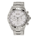 Hugo Boss Ikon Chronograph White Dial Silver Steel Strap Watch for Men - 1512962