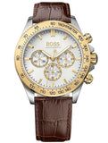 Hugo Boss Ikon White Dial Brown Leather Strap Watch for Men - 1513174