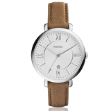 Fossil Jacqueline White Dial Brown Leather Strap Watch for Women - ES3708