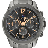 Tommy Hilfiger Lars Chronograph Black Dial Black Steel Strap Watch For Men - 1792061