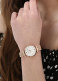 Emporio Armani Mother of Pearl Dial Rose Gold Steel Strap Watch For Women - AR11110