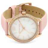 Michael Kors Layton Three-Hand White Dial Pink Leather Strap Watch for Women - MK2909