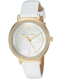 Michael Kors Cinthia Mother of Pearl Dial White Leather Strap Watch for Women - MK2662