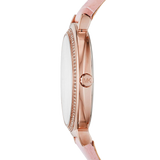 Michael Kors Cinthia Mother of Pearl Dial Pink Leather Strap Watch for Women - MK2663