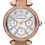 Michael Kors Parker White Dial Rose Gold Steel Strap Watch for Women - MK5616