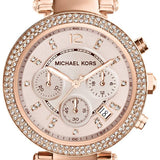 Michael Kors Parker Pink Dial Two Tone Steel Strap Watch for Women - MK6110