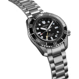 Seiko Prosprex Dark Depths GMT Automatic Black Dial Silver Steel Strap Watch For Men - SPB383J1