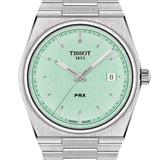 Tissot PRX Quartz Light Green Dial Silver Steel Strap Watch for Men - T137.410.11.091.01