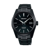 Seiko Presage Sharp Edged Series Black Dial Black Steel Strap Watch For Men - SPB229J1