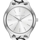 Michael Kors Runway Three-Hand Silver Dial Silver Steel Strap Watch for Women - MK7474