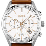 Hugo Boss Champion White Dial Brown Leather Strap Watch for Men - 1513879