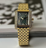 Michael Kors Emery Pave Analog Green Dial Gold Steel Strap Watch for Women - MK4742