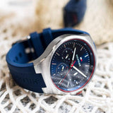 Tommy Hilfiger Justin Chronograph Blue Dial Blue Rubber Strap Watch for Men - 1792057