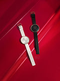 Calvin Klein Full Moon White Dial White Leather Strap Watch for Women - K8Y231L6