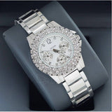 Guess Dazzler Diamonds Silver Dial Silver Steel Strap Watch for Women - W0335L1