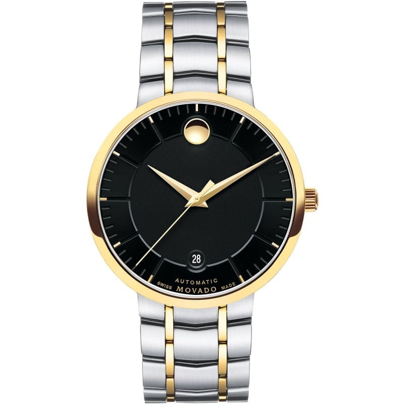 Movado 1881 Automatic Black Dial Two Tone Steel Strap Watch For Men - 0606916