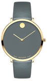 Movado 70th Anniversary Special Edition Grey Dial Grey Leather Strap Watch For Women - 0607140