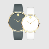 Movado Museum 70th Anniversary Special Edition White Dial White Leather Strap Watch For Women - 0607139