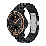 Movado 800 Series Black Dial Black Steel Strap Watch For Men - 2600162
