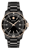 Movado 800 Series Black Dial Black Steel Strap Watch For Men - 2600162