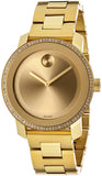 Movado Bold Diamonds Gold Dial Gold Steel Strap Watch for Women - 3600150