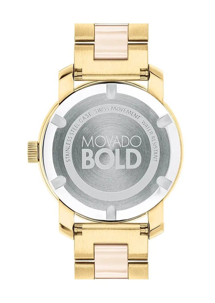 Movado Bold Beige Dial Two Tone Steel Strap Watch For Women - 3600640