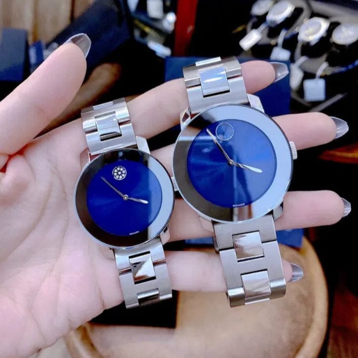 Movado Bold Blue Dial Silver Steel Strap Watch for Women - 3600396