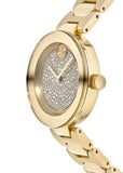 Movado Bold Crystal Gold Dial Gold Steel Strap Watch For Women - 3600492