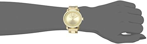Movado Bold Diamonds Gold Dial Gold Steel Strap Watch for Women - 3600150