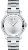 Movado Bold Diamonds Silver Dial Silver Steel Strap Watch for Women - 3600149