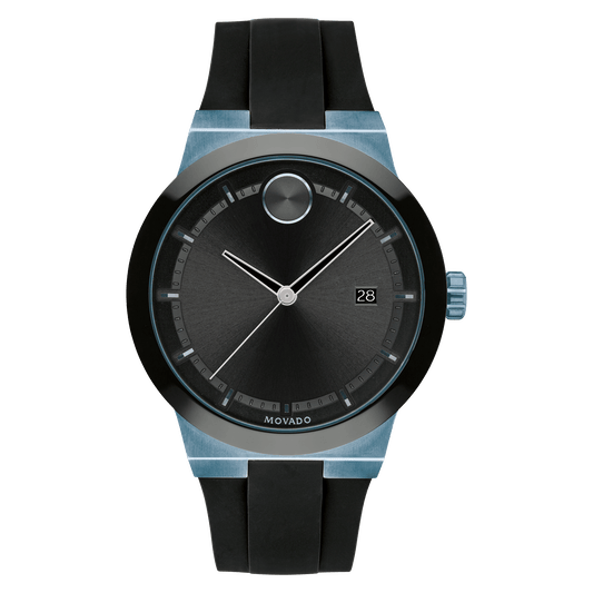 Movado Bold Fusion Black Dial Black Rubber Strap Watch for Men - 3600626