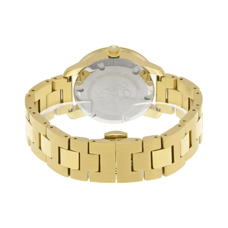 Movado Bold Glitter Gold Dial Gold Steel Strap Watch for Women - 3600346