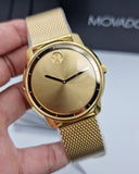 Movado Bold Gold Dial Gold Mesh Bracelet Watch For Men - 3600373