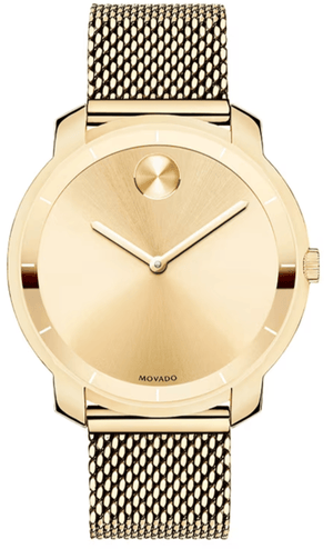 Movado Bold Gold Dial Gold Mesh Bracelet Watch for Women - 3600242