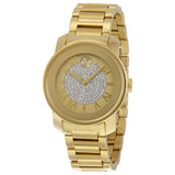 Movado Bold Pave Gold Dial Gold Steel Strap Watch For Women - 3600255