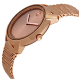 Movado Bold Rose Gold Dial Rose Gold Mesh Bracelet Watch For Women - 3600243