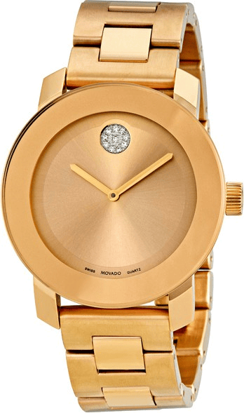 Movado Bold Rose Gold Dial Rose Gold Steel Strap Watch for Women - 3600086