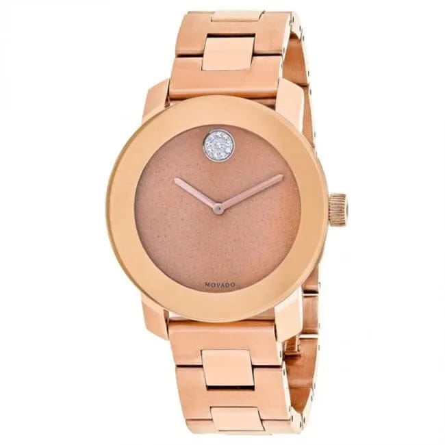 Movado Bold Rose Gold Dial Rose Gold Steel Strap Watch For Women - 3600335
