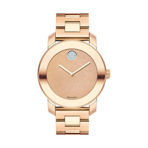 Movado Bold Rose Gold Dial Rose Gold Steel Strap Watch For Women - 3600335