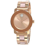 Movado Bold Rose Gold Dial Two Tone Steel Strap Watch for Women - 3600639