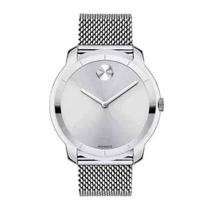 Movado Bold Silver Dial Silver Mesh Bracelet Watch For Men - 3600260