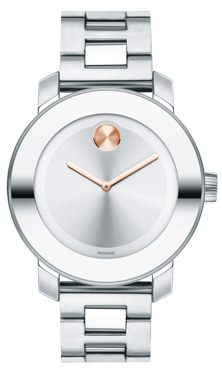 Movado Bold Silver Dial Silver Steel Strap Watch For Women - 3600084