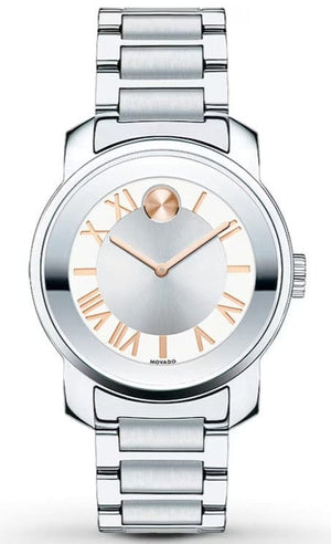 Movado Bold Silver Dial Silver Steel Strap Watch for Women - 3600244