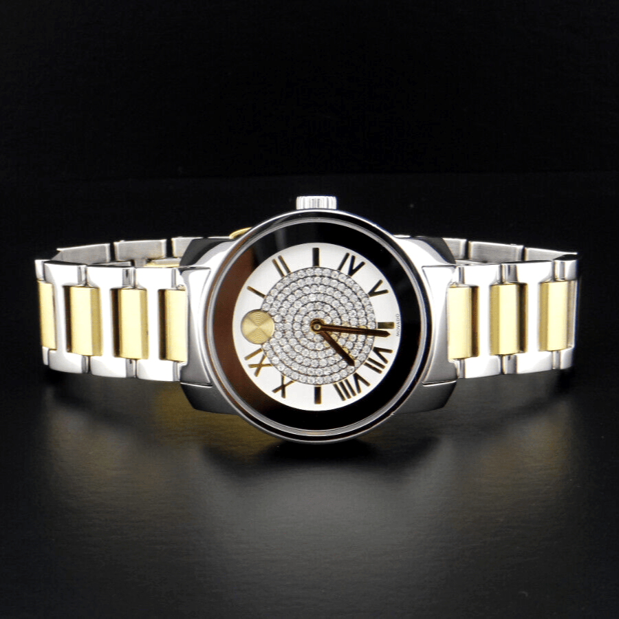 Movado Bold Silver Dial Two Tone Steel Strap Watch For Women - 3600256