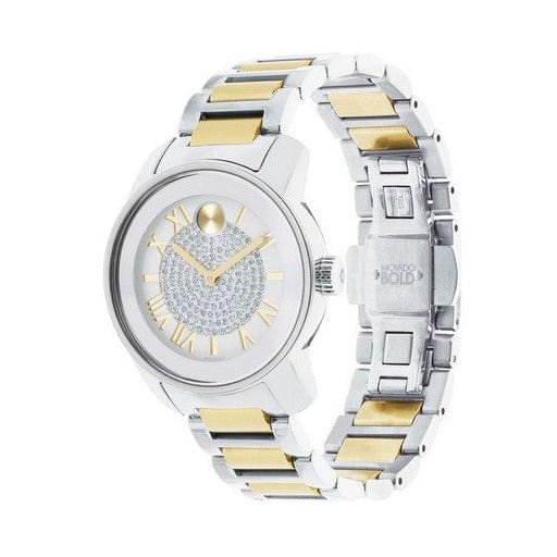 Movado Bold Silver Dial Two Tone Steel Strap Watch For Women - 3600256