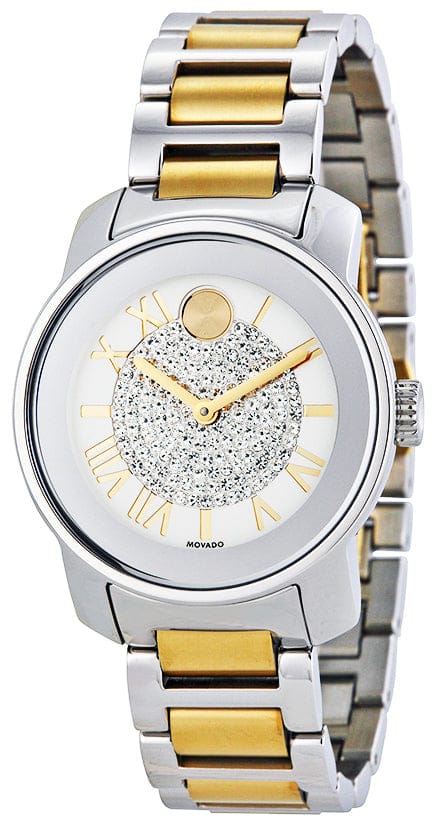 Movado Bold Silver Dial Two Tone Steel Strap Watch For Women - 3600256