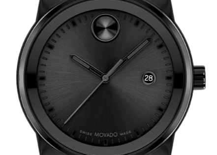 Movado Bold Verso Black Dial Black Steel Strap Watch for Men - 3600863