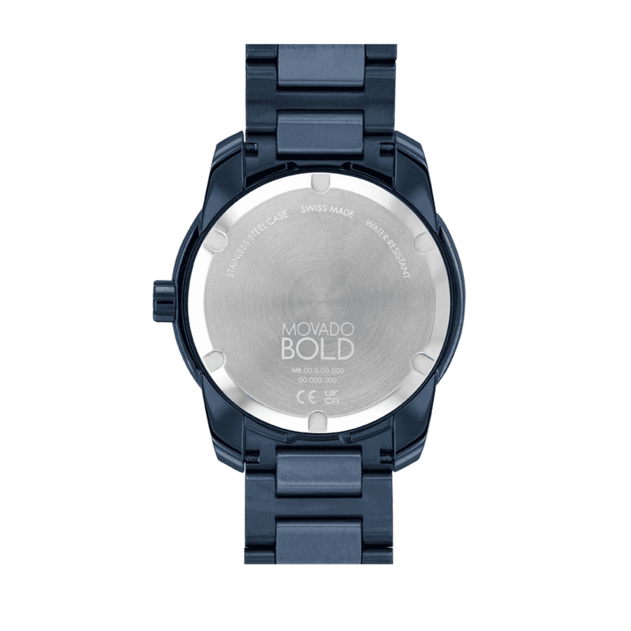 Movado Bold Verso Blue Dial Blue Steel Strap Watch for Men - 3600862