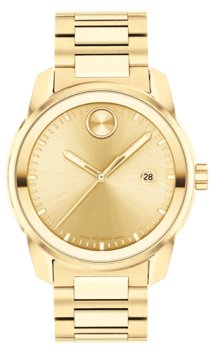 Movado Bold Verso Gold Dial Gold Steel Strap Watch for Men - 3600861